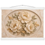 Peonies in Stone: flowers and botanical. Fine art poster, alternate frame and size.