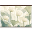 Ivory Lotus Screen, flowers and botanical. Archival fine art poster shown framed.