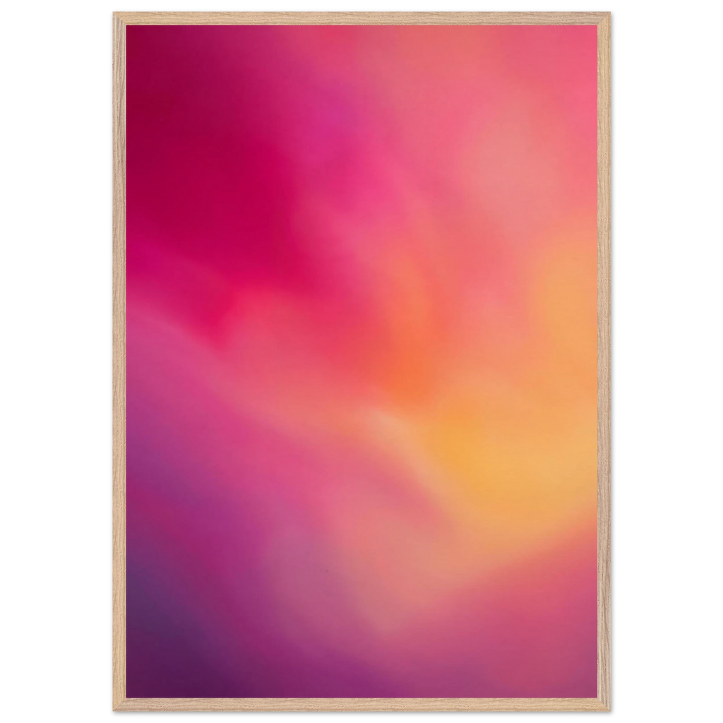 Magenta Plume: gradient, magenta and movement. Framed fine art print, alternate frame and size.