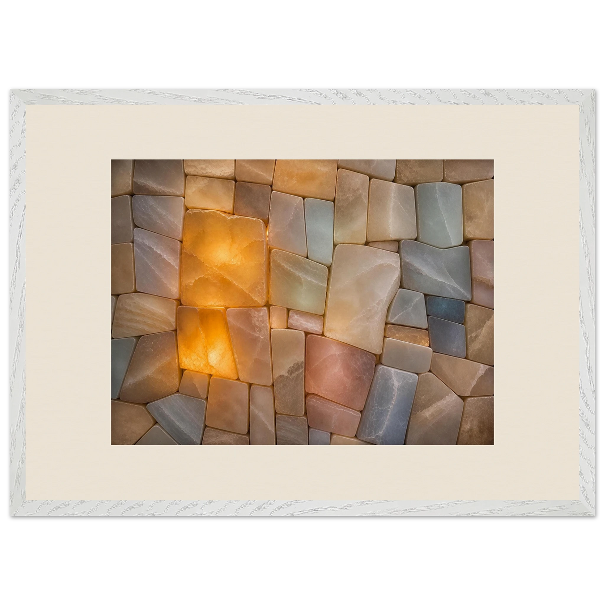 Stonelight, lumen and aura. Archival framed fine art print shown framed.