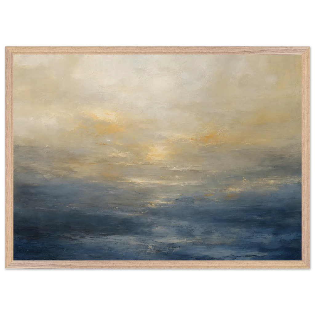 Golden Sea Mist: sea and coastal landscape. Museum-quality framed fine art print.