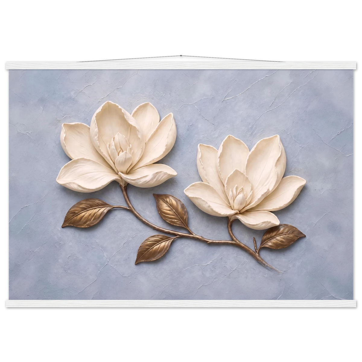 Bronze Magnolia: flowers and botanical. Museum-quality fine art poster.