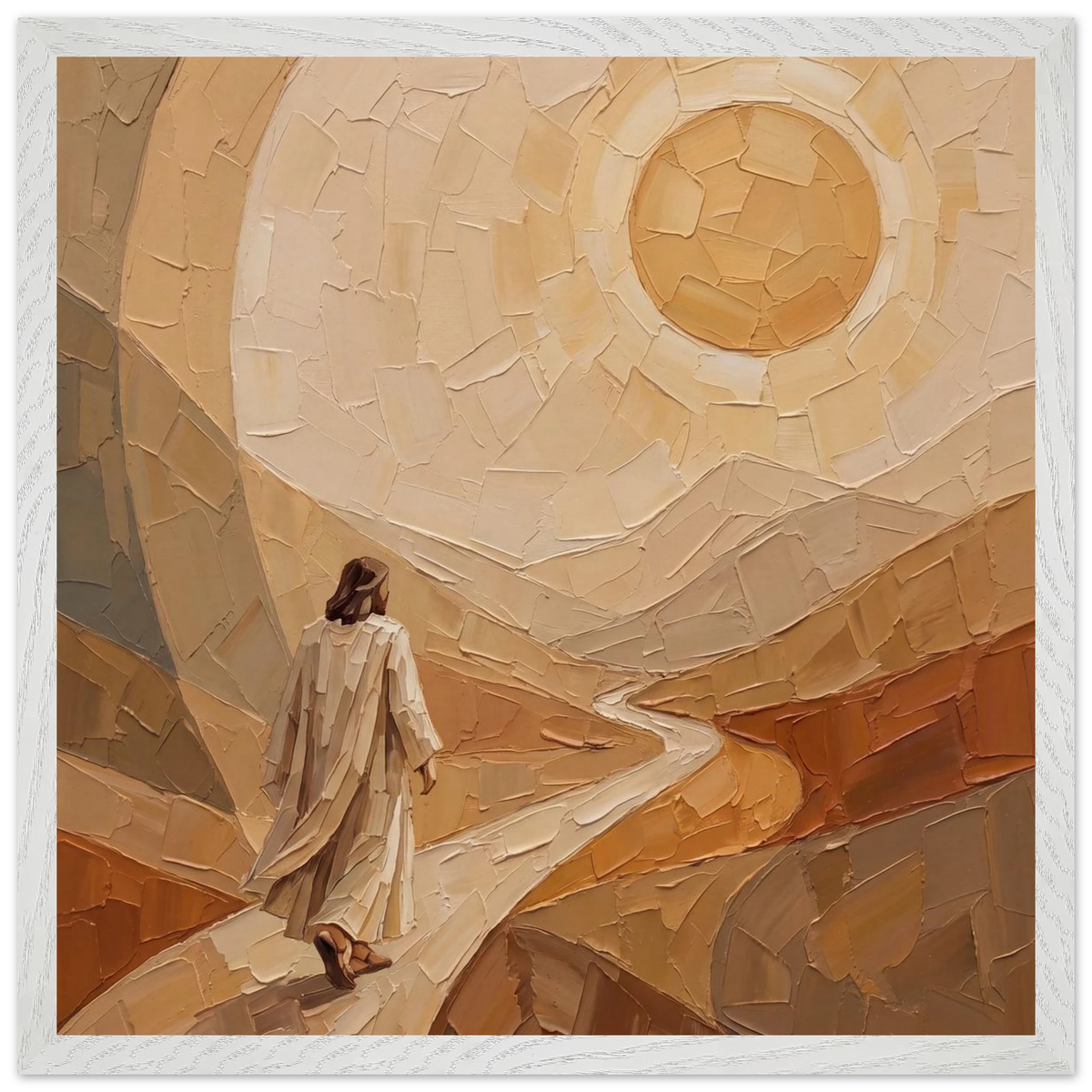 Lightfall: jesus, landscape and golden tones. Framed fine art print by The Light Stays.
