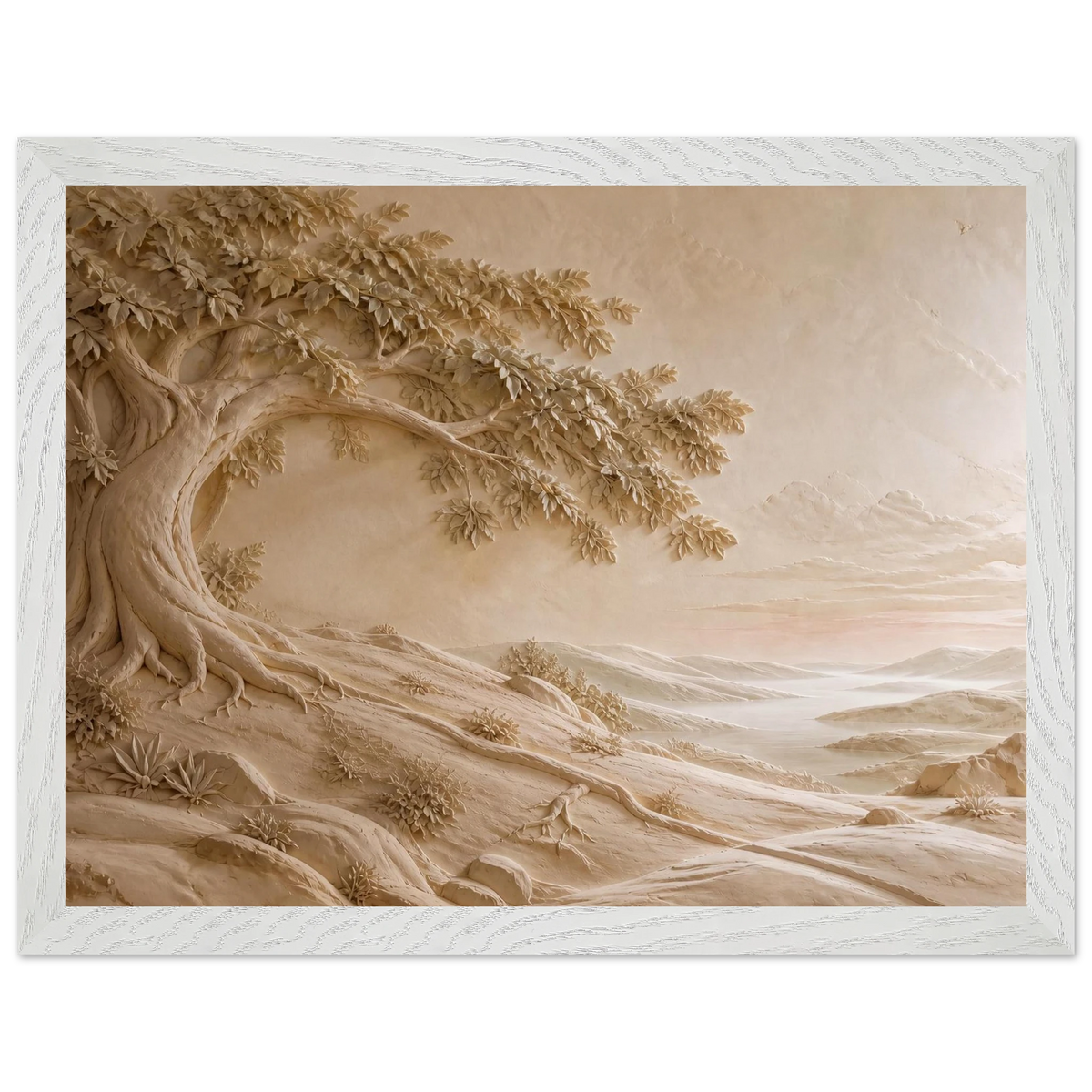 Sandstone Dawn: lumen and siena. Museum-quality framed fine art print.