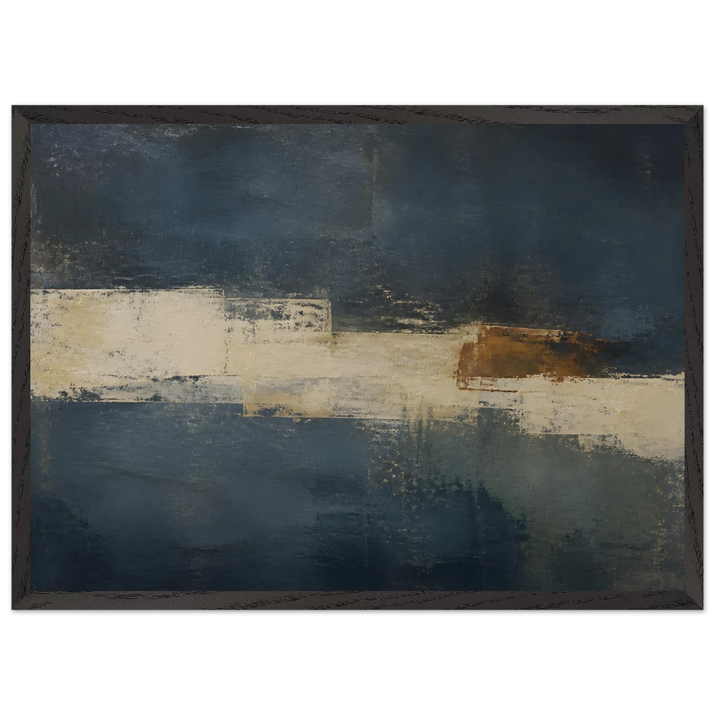 Ivory Crossing: abstract, ivory and serene lines. Museum-quality framed fine art print.