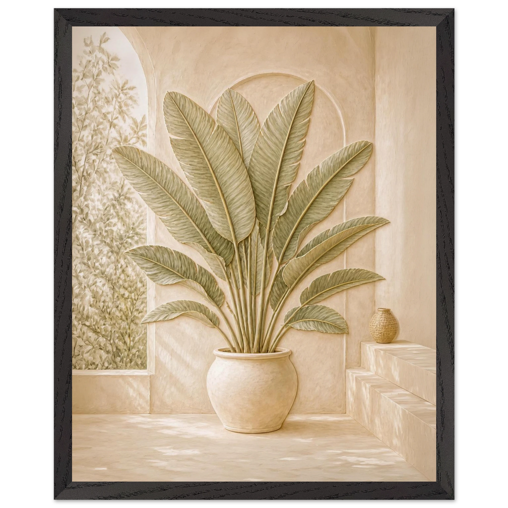 Courtyard Noon: landscape and sun. Framed fine art print by The Light Stays.