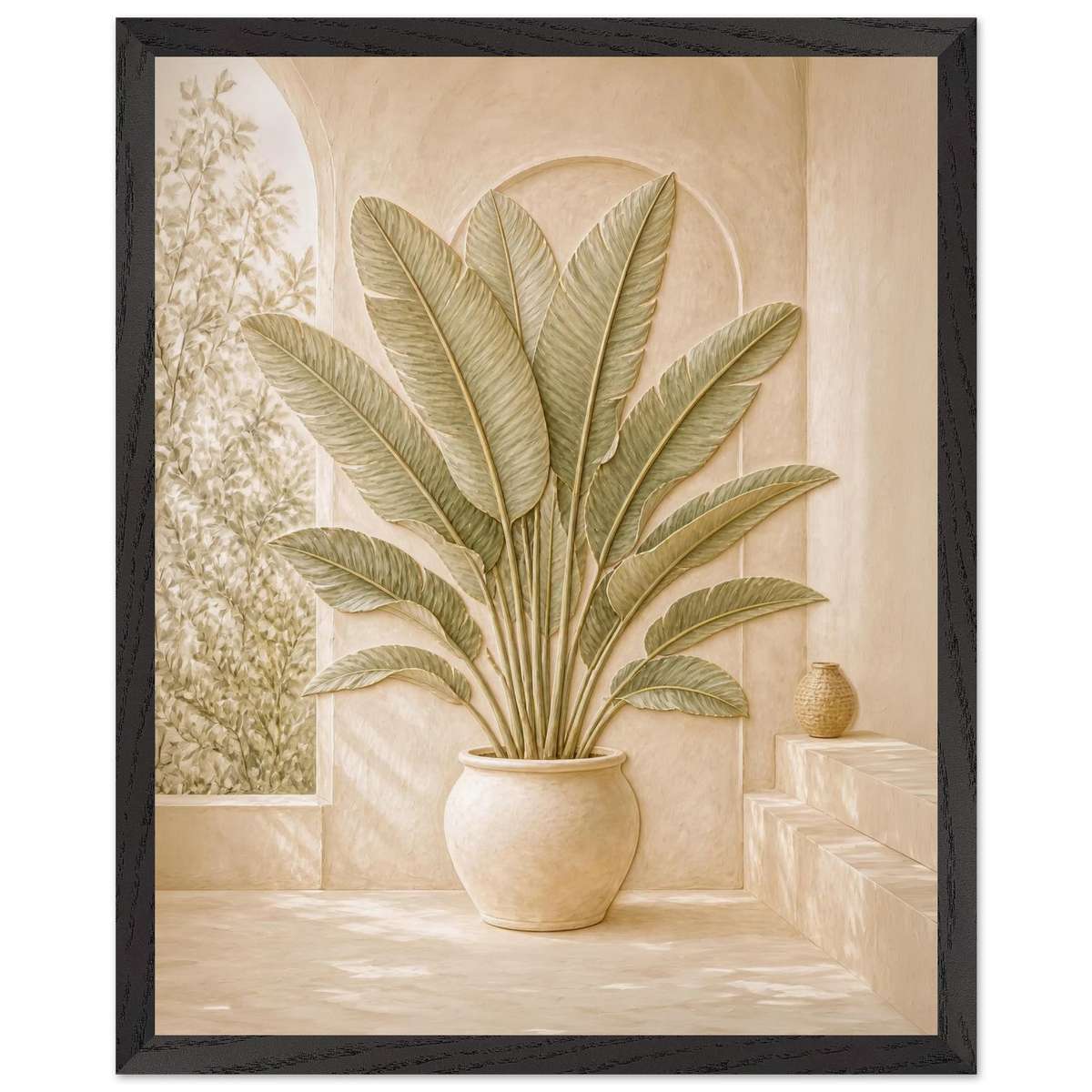 Courtyard Noon: landscape and sun. Framed fine art print by The Light Stays.