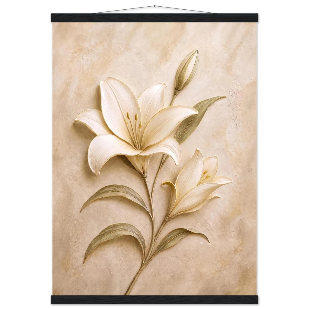 Alabaster Lily: flowers and botanical. Fine art poster by The Light Stays.