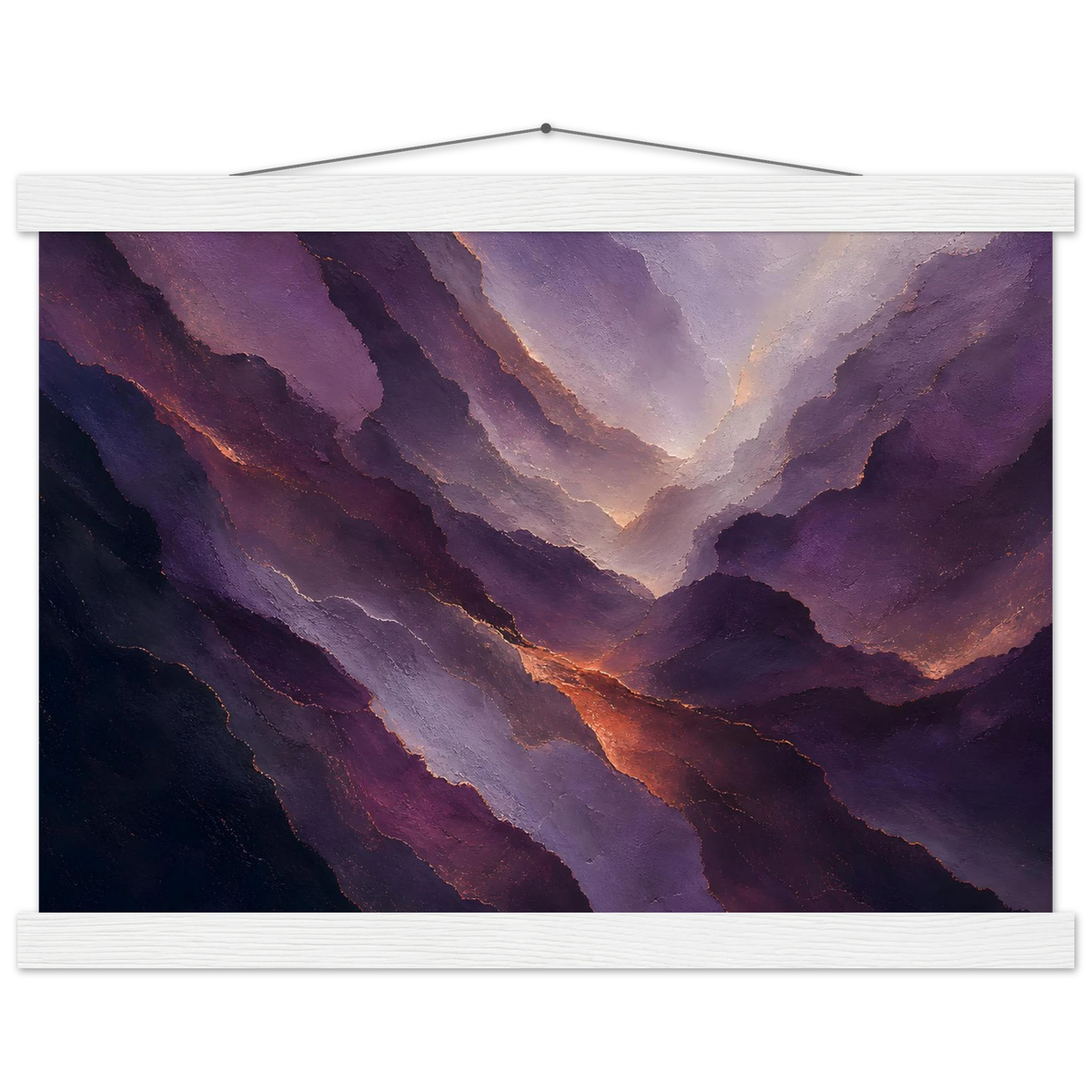 Violet Infinity: moon and night. Fine art poster, alternate frame and size.