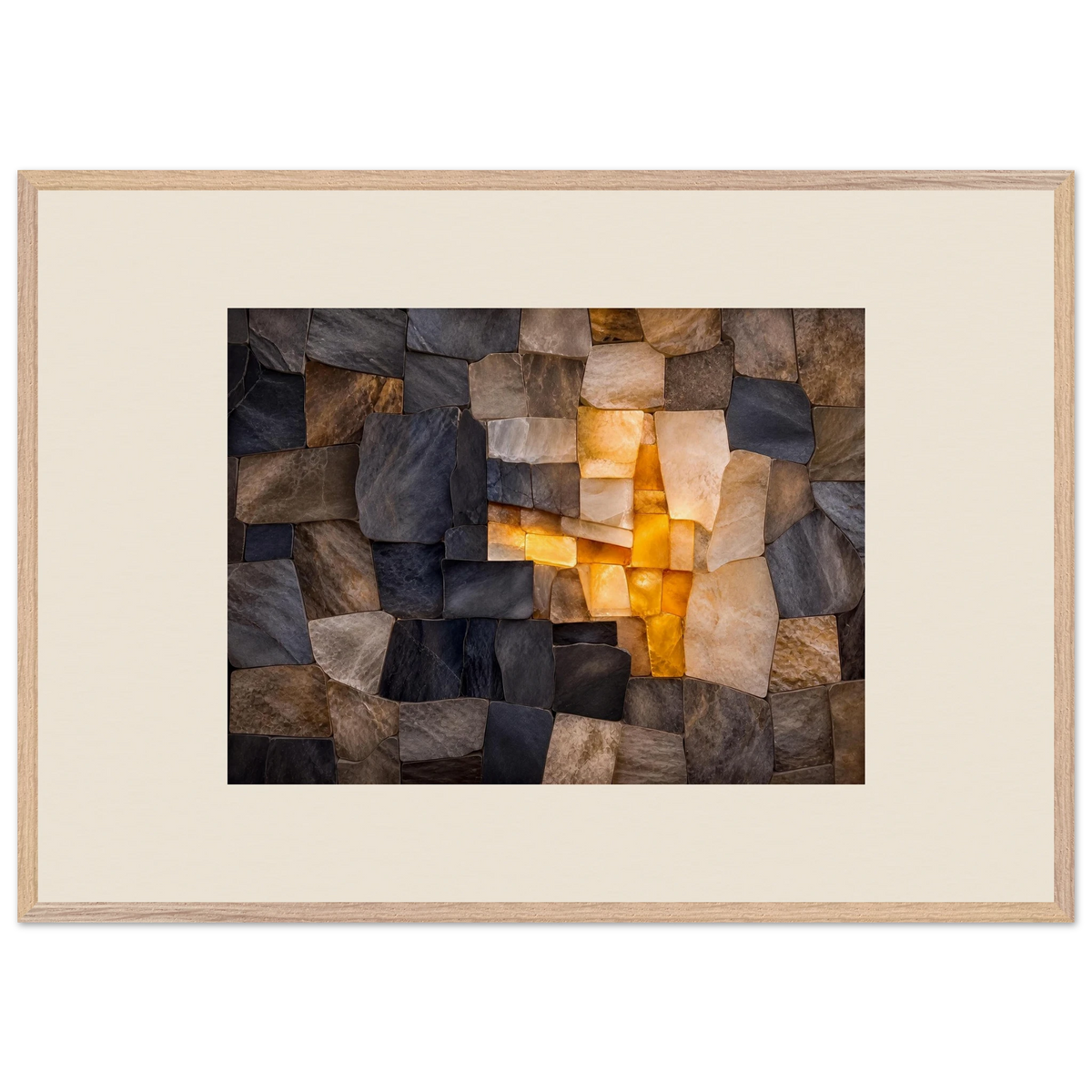 Citrine Seam, lumen and siena. Archival framed fine art print shown framed.