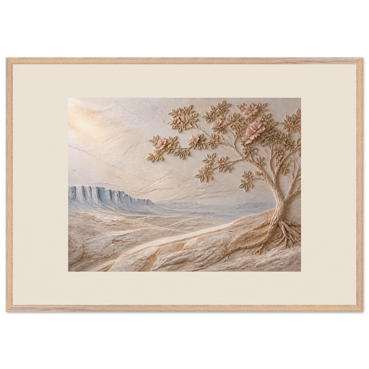 Cliffside Bloom: flowers and botanical. Framed fine art print, alternate frame and size.