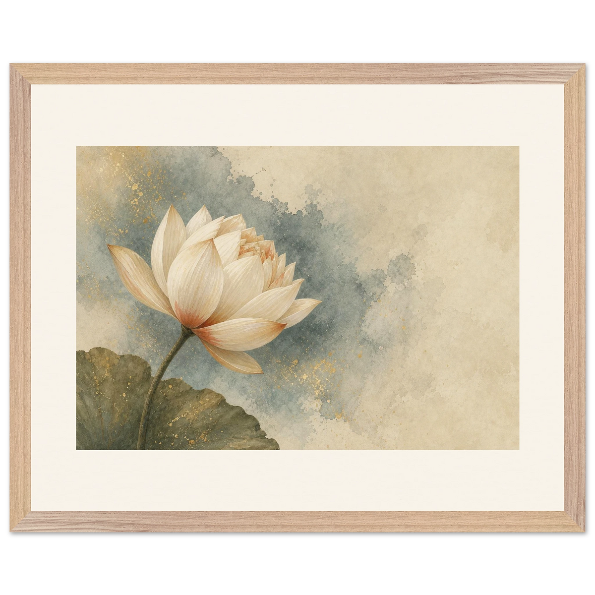 First Lotus Light: flowers and botanical. Framed fine art print by The Light Stays.
