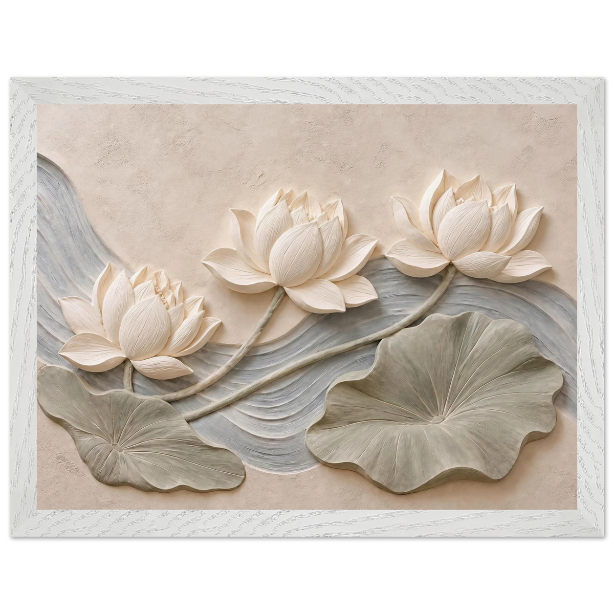 Lotus Current: flowers and botanical. Museum-quality framed fine art print.