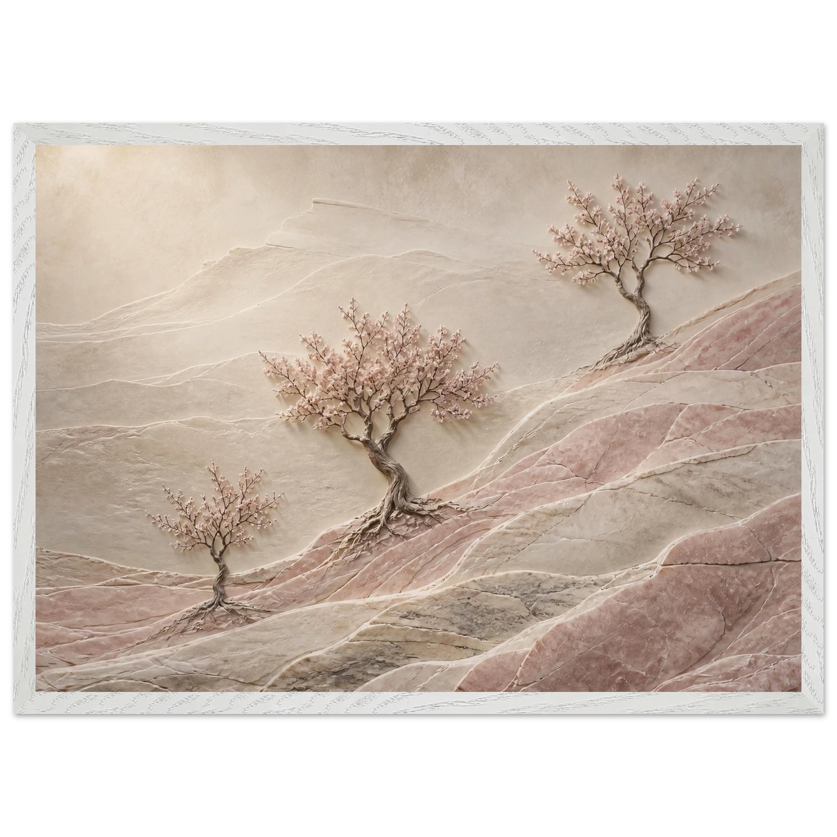 Blossom Terraces, flowers and botanical. Archival framed fine art print shown framed.