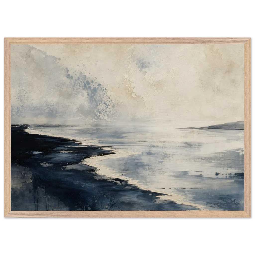 Tidal Ink: sea and coastal landscape. Framed fine art print by The Light Stays.