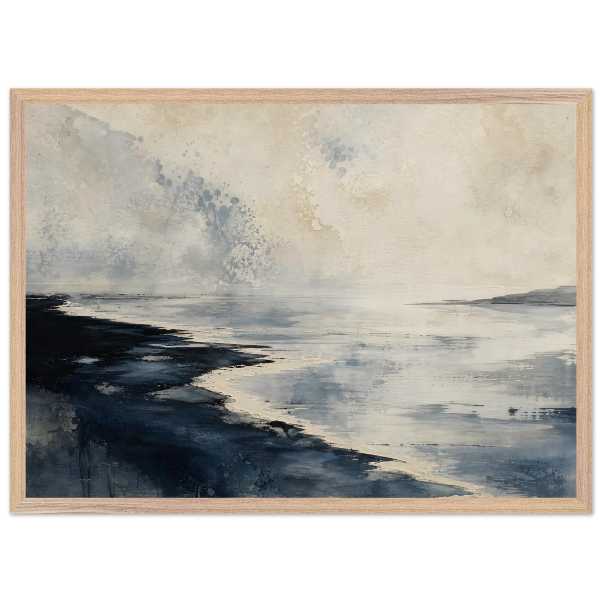 Tidal Ink: sea and coastal landscape. Framed fine art print by The Light Stays.