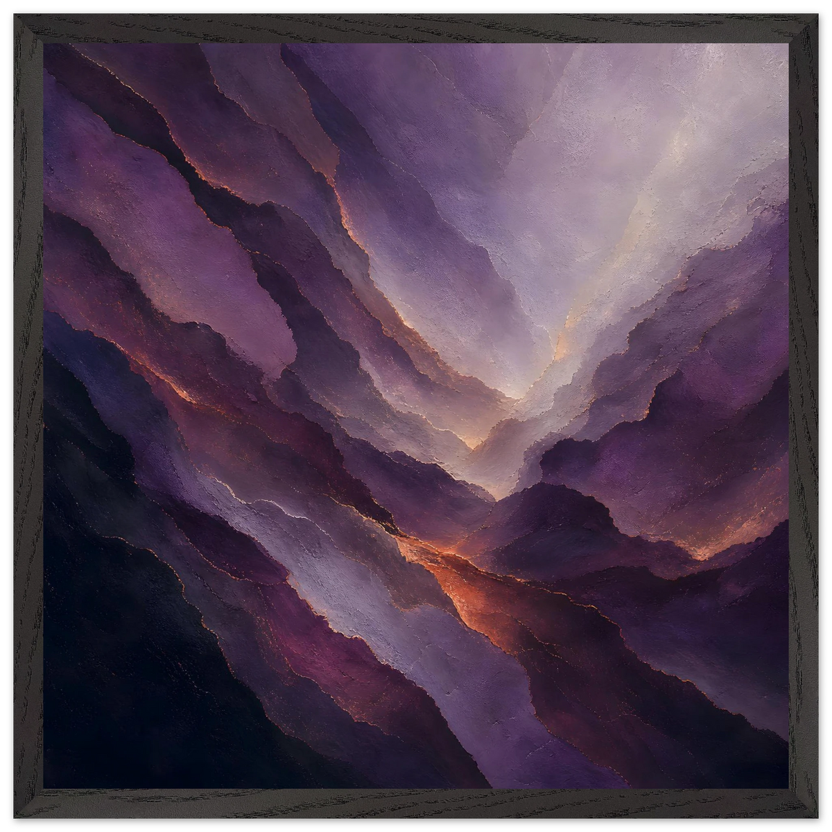Violet Infinity: moon and night. Framed fine art print, alternate frame and size.