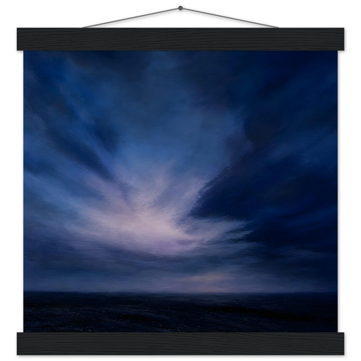 Blue Hour Field: night, horizon and deep blue. Fine art poster by The Light Stays.