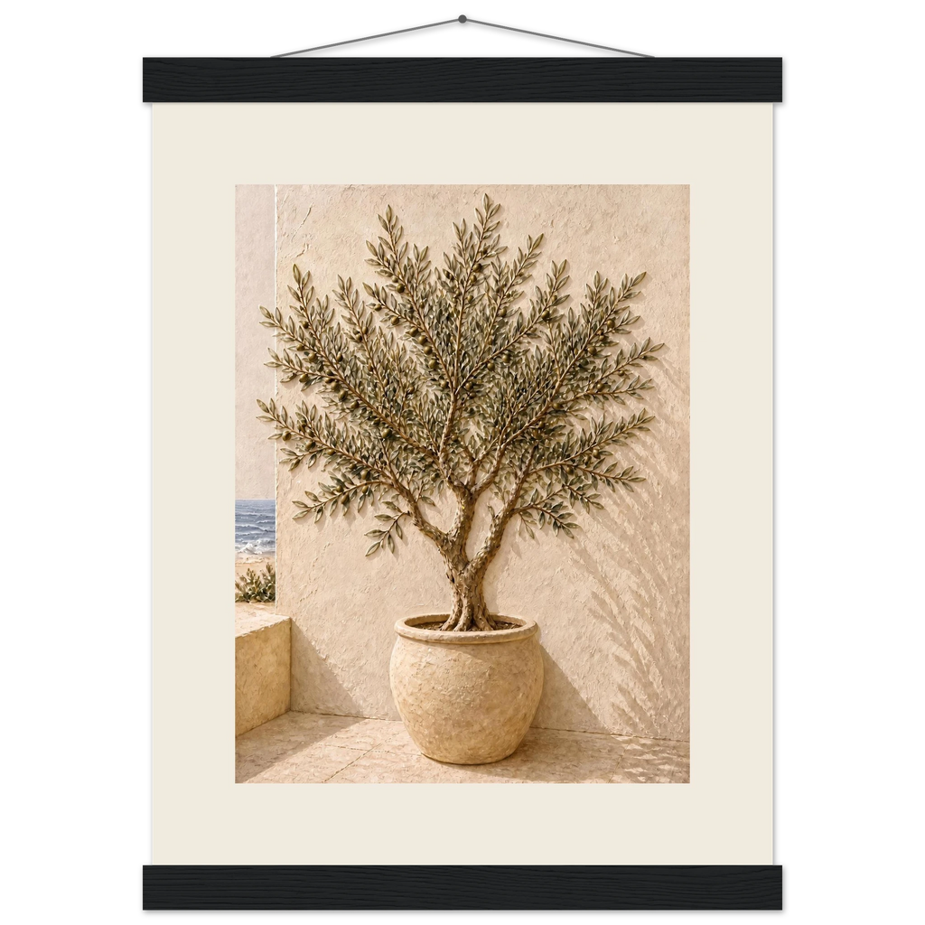 Olive Terrace: landscape and sun. Fine art poster by The Light Stays.