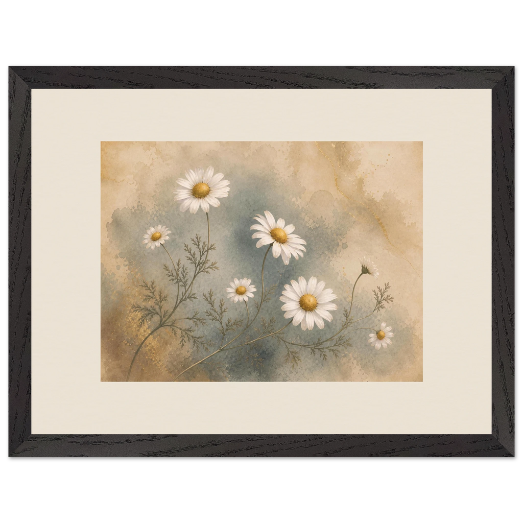 Chamomile Hours: flowers and botanical. Framed fine art print.