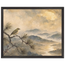 Golden Moon Bird: japanese art and japandi. Framed fine art print by The Light Stays.