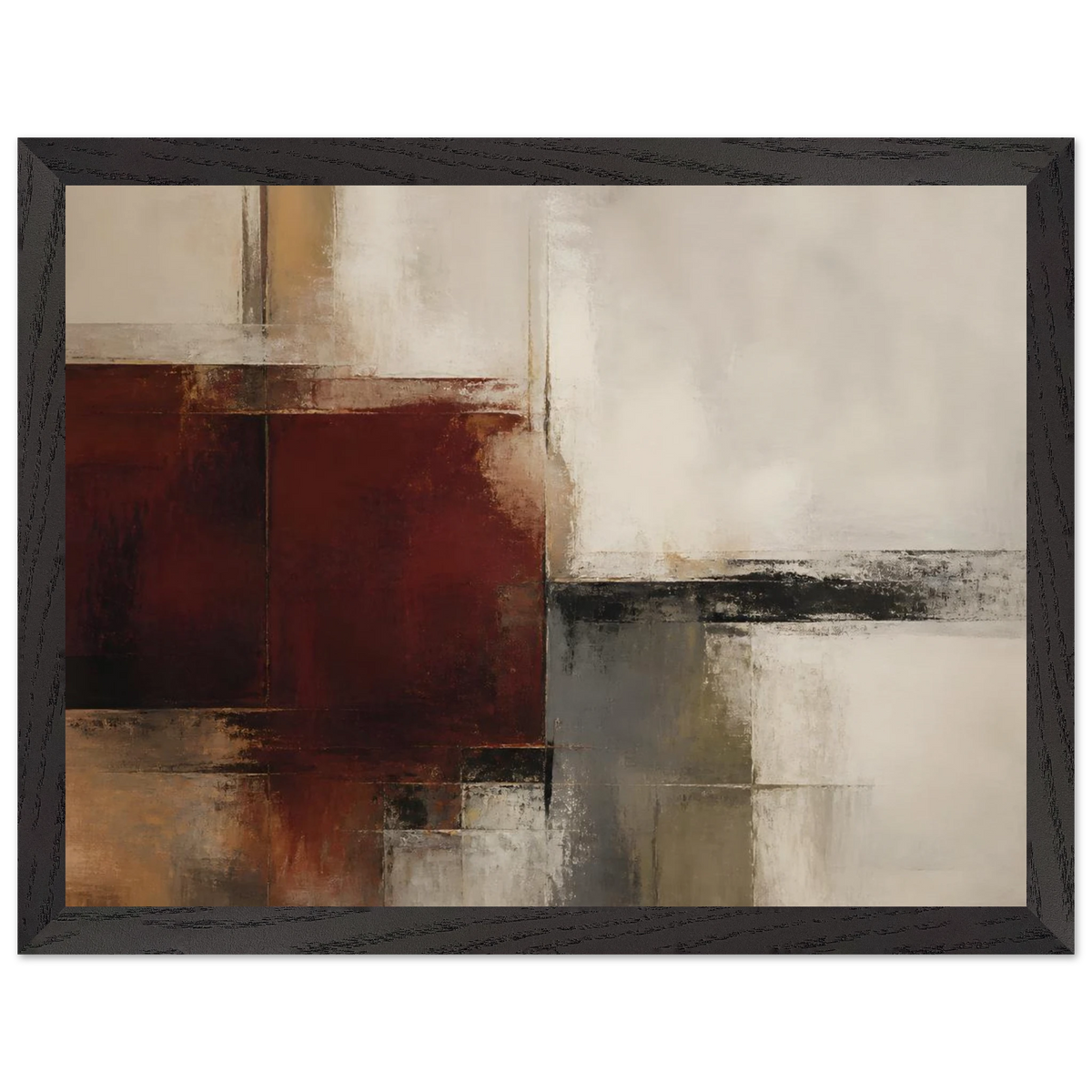 Deep Crimson: abstract, red and color field. Museum-quality framed fine art print.