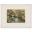 Papyrus Pond: lake, papyrus and serene greens. Framed fine art print, alternate frame and size.