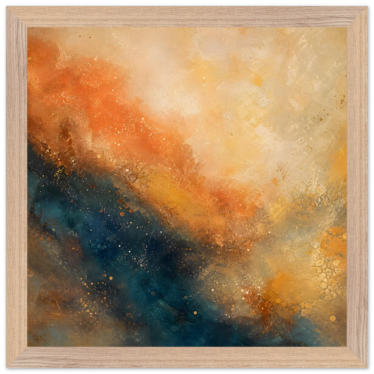 Blue Hour Field, night, horizon and deep blue. Archival framed fine art print shown framed.