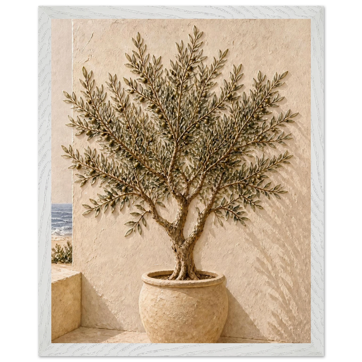Olive Terrace: landscape and sun. Museum-quality framed fine art print.