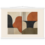 Compass and Clay, geometric abstract, clay and curves. Archival fine art poster shown framed.