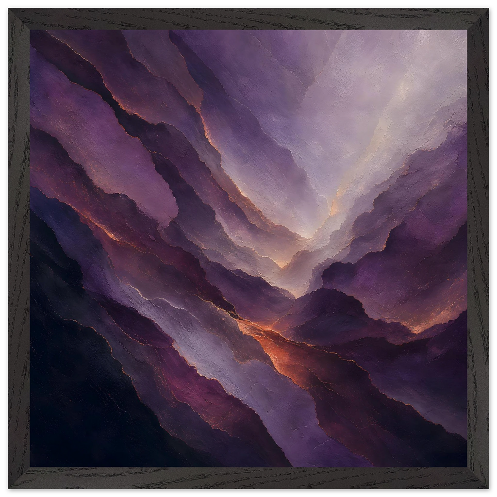 Violet Infinity, moon and night. Archival framed fine art print shown framed.