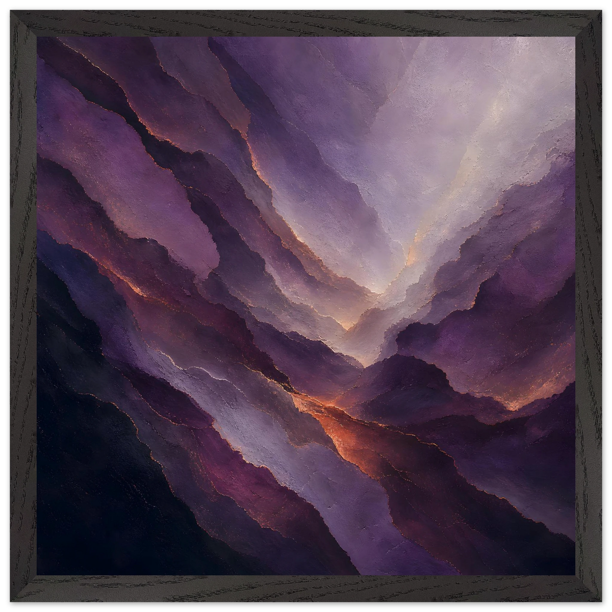 Violet Infinity, moon and night. Archival framed fine art print shown framed.