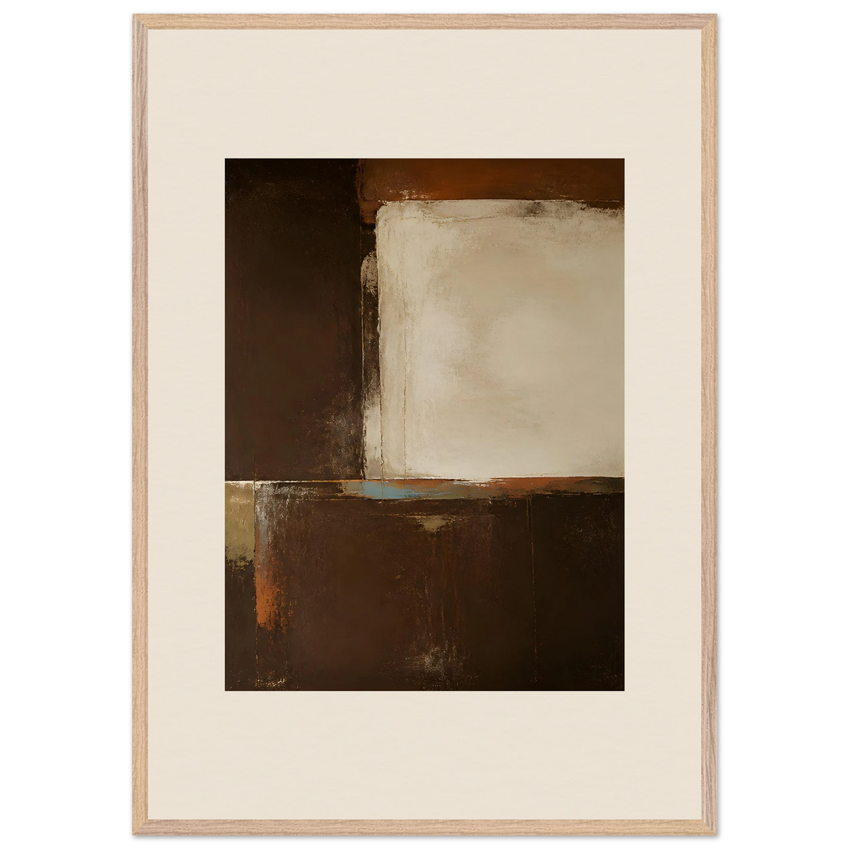 Terracotta Diptych, Panel II of II: two panels, terracotta and cream. Museum-quality framed fine art print.