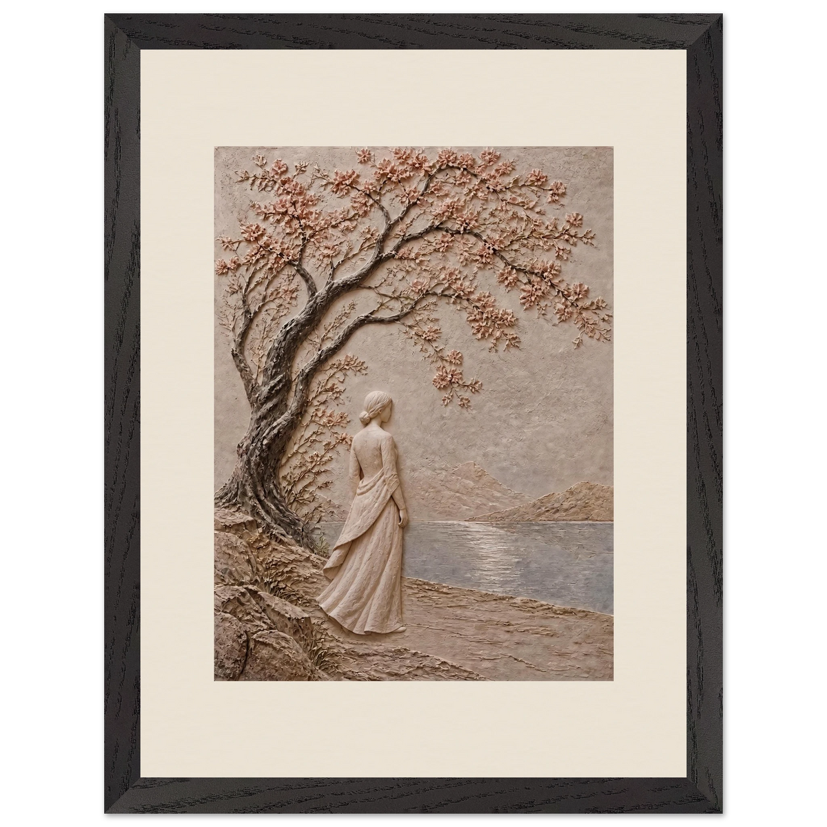Spring Walk: petra and flora. Framed fine art print.