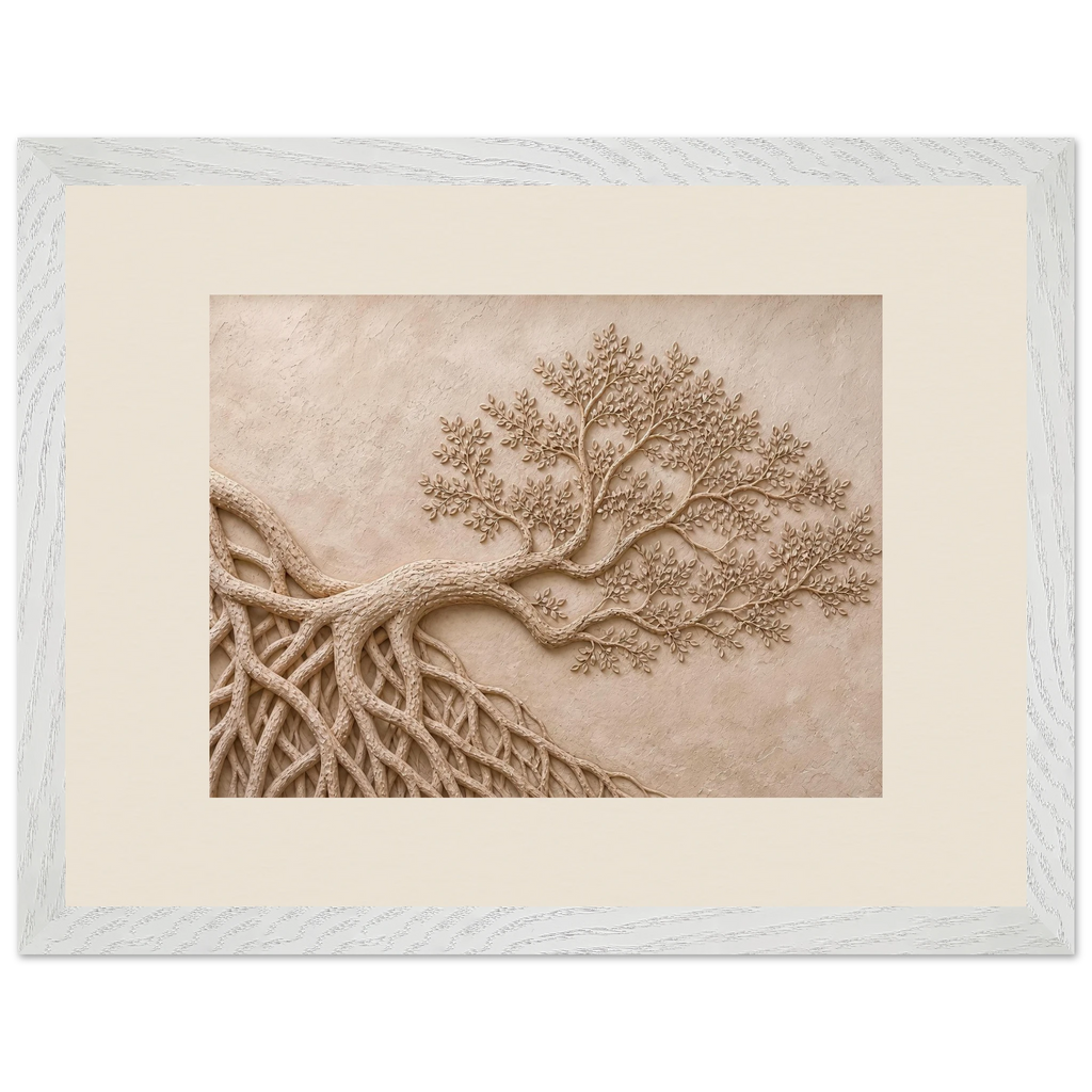 Root Lattice, petra and herbarium. Archival framed fine art print shown framed.