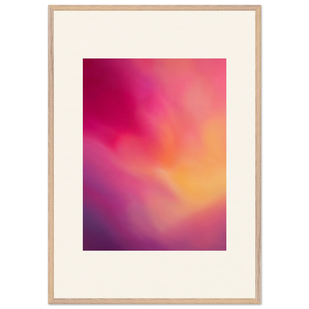 Magenta Plume: gradient, magenta and movement. Framed fine art print, alternate frame and size.