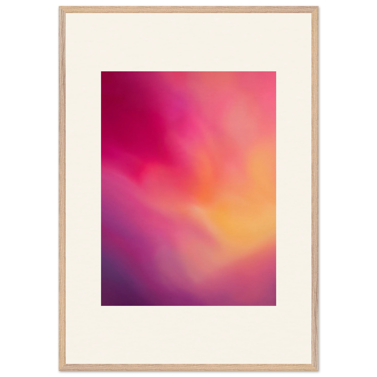 Magenta Plume: gradient, magenta and movement. Framed fine art print, alternate frame and size.
