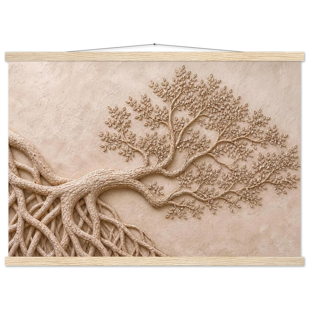 Root Lattice, petra and herbarium. Archival fine art poster shown framed.