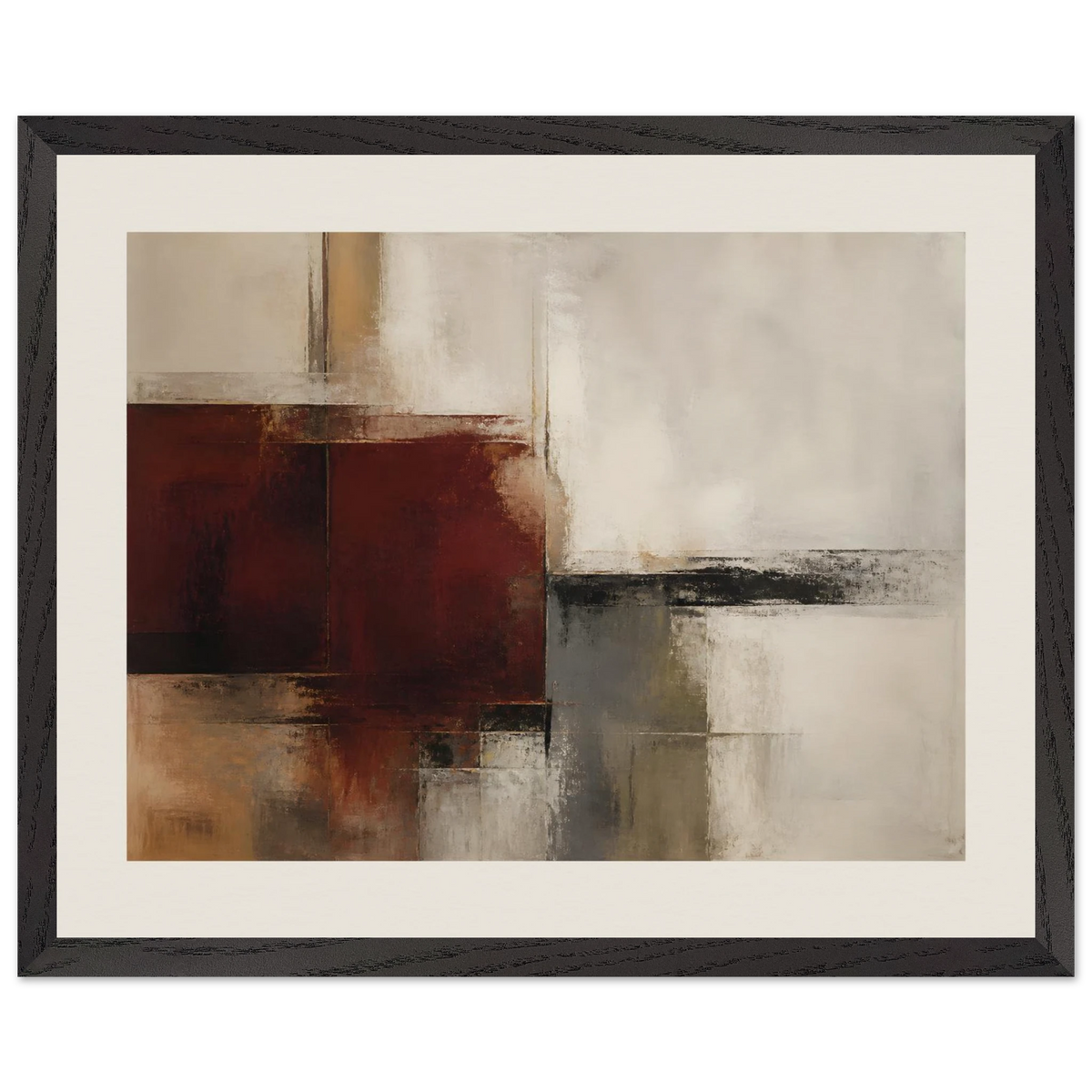 Deep Crimson, abstract, red and color field. Archival framed fine art print shown framed.