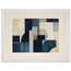 Blue Architecture: geometric abstract, blue and cream. Framed fine art print, alternate frame and size.