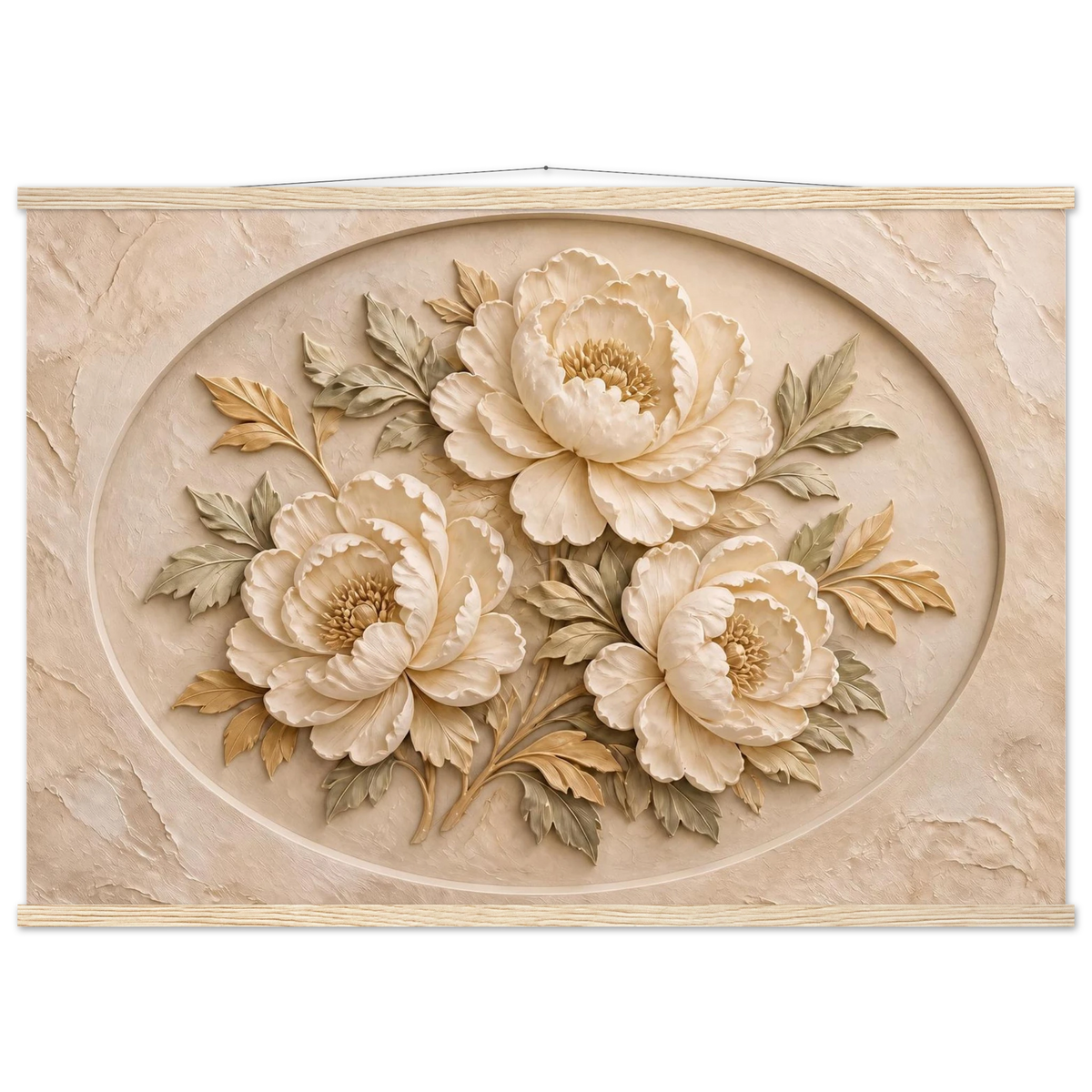 Peonies in Stone: flowers and botanical. Fine art poster by The Light Stays.
