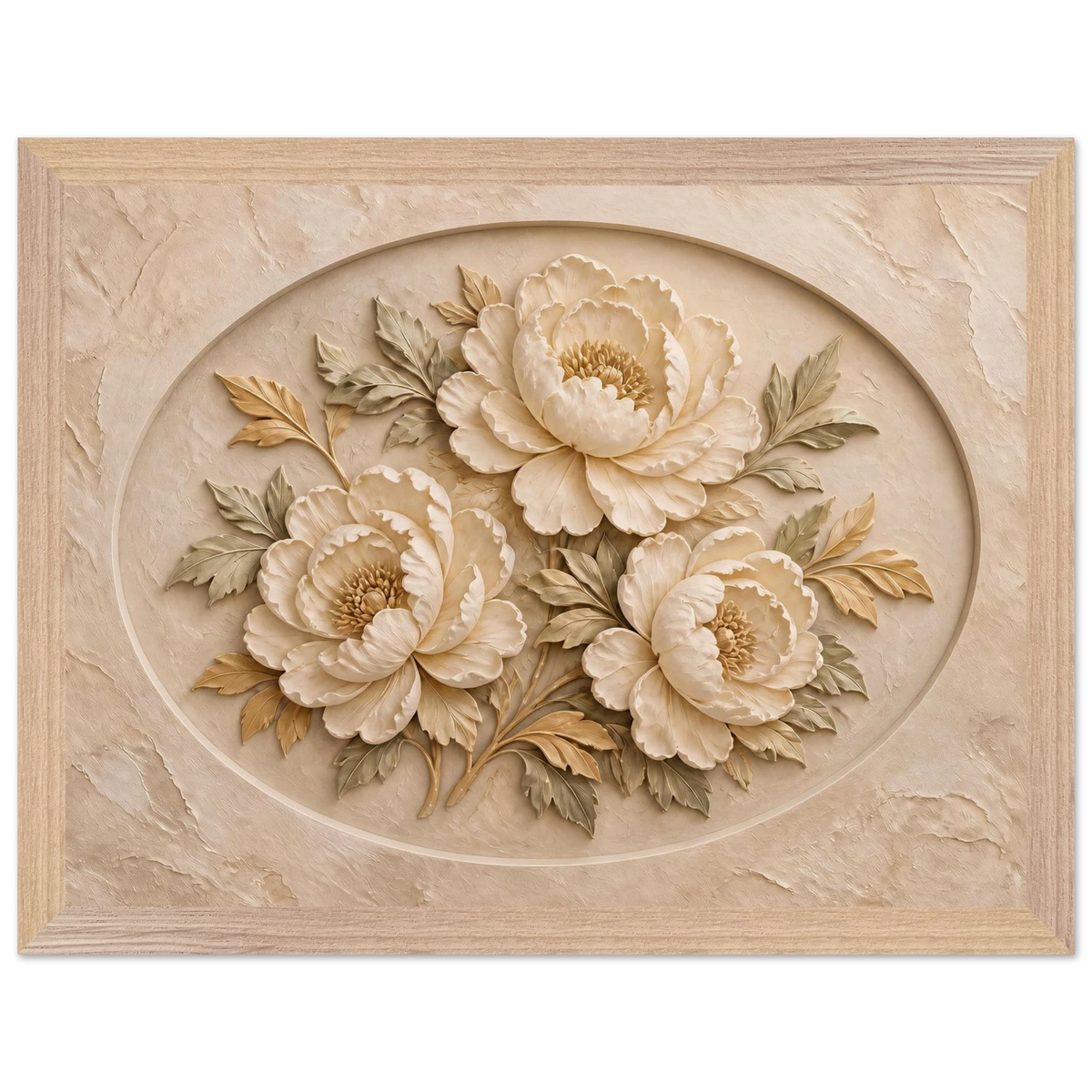 Peonies in Stone: flowers and botanical. Framed fine art print by The Light Stays.