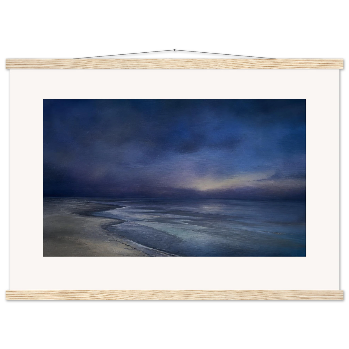 Blue Hour Shore, sea and coastal landscape. Archival fine art poster shown framed.