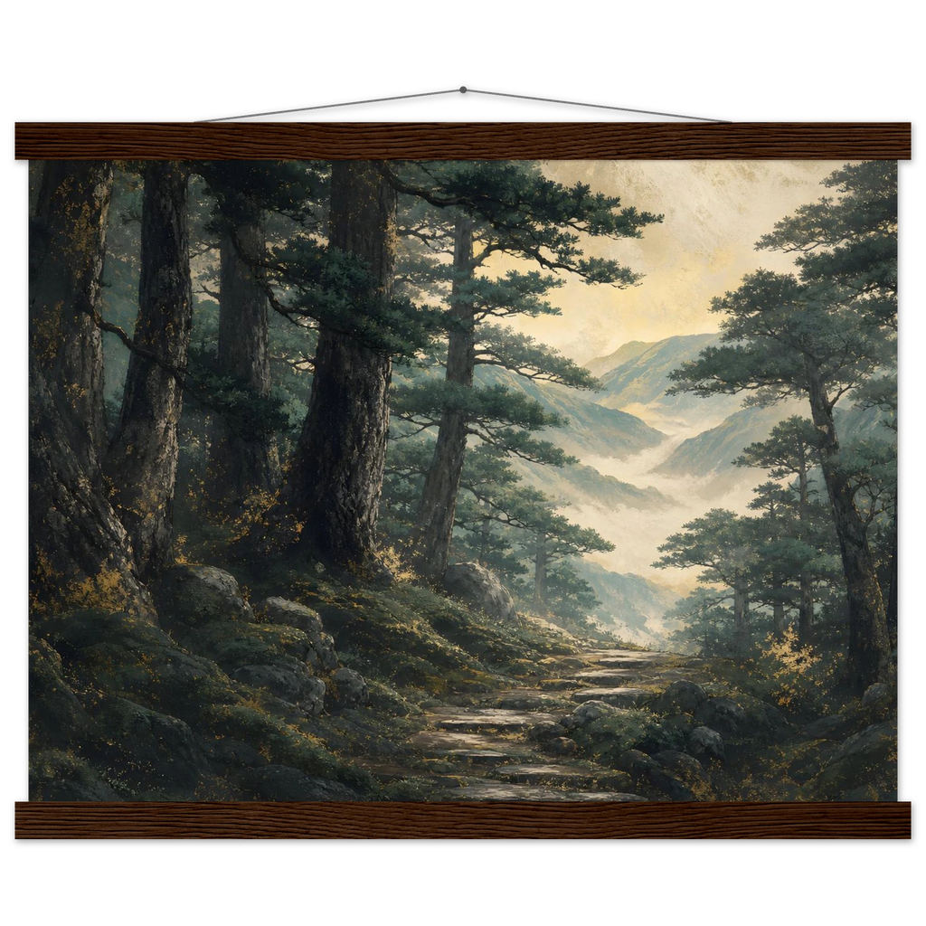 Cypress Passage: japanese art and japandi. Museum-quality fine art poster.