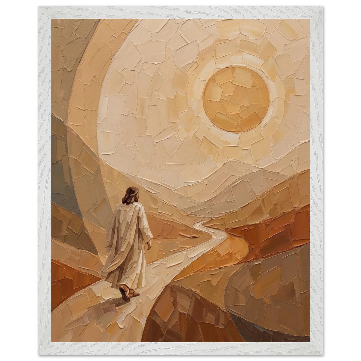 Lightfall: jesus, landscape and golden tones. Framed fine art print by The Light Stays.