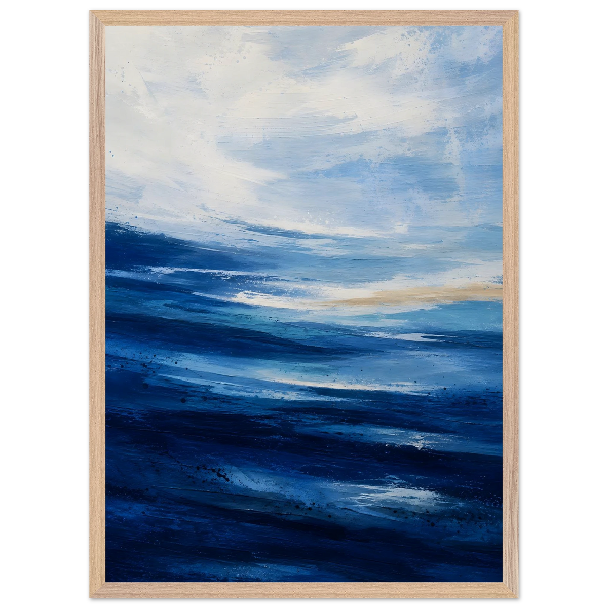 Atlantic Blue: coastline, ocean and texture. Framed fine art print by The Light Stays.