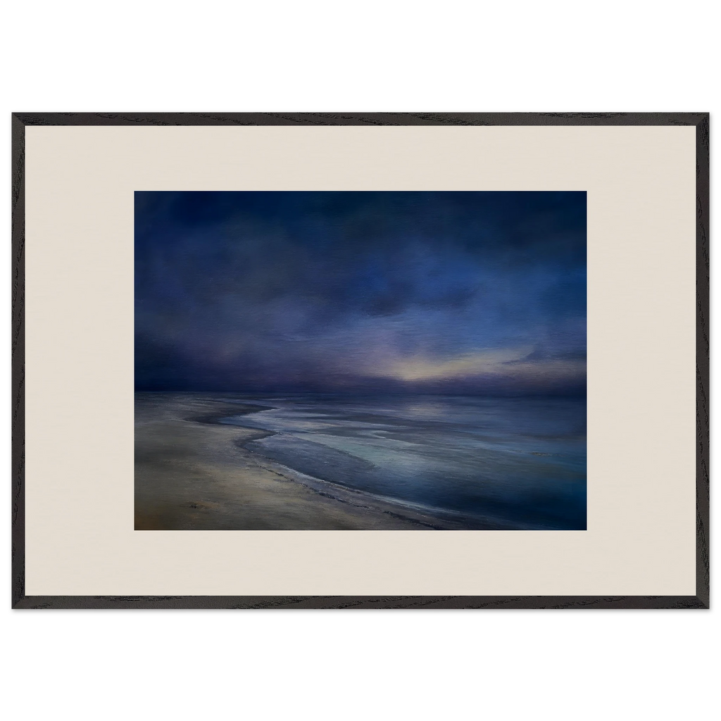Blue Hour Shore, sea and coastal landscape. Archival framed fine art print shown framed.