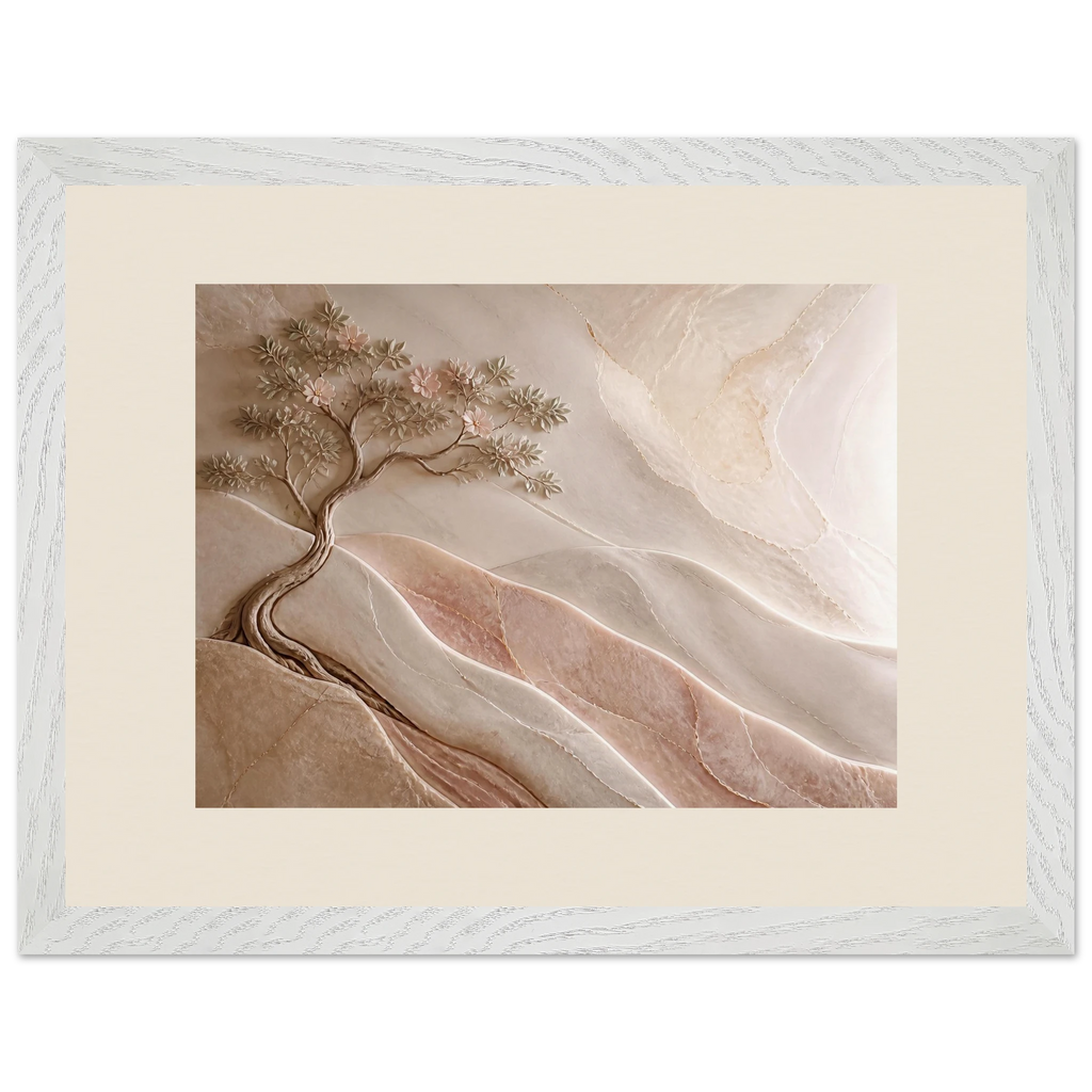 Stone Dawn, petra and siena. Archival framed fine art print shown framed.