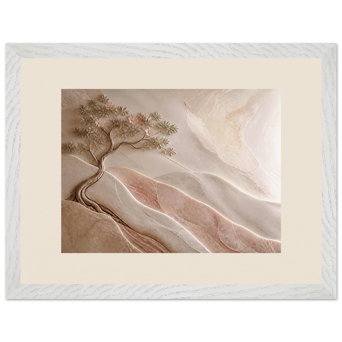 Stone Dawn, petra and siena. Archival framed fine art print shown framed.