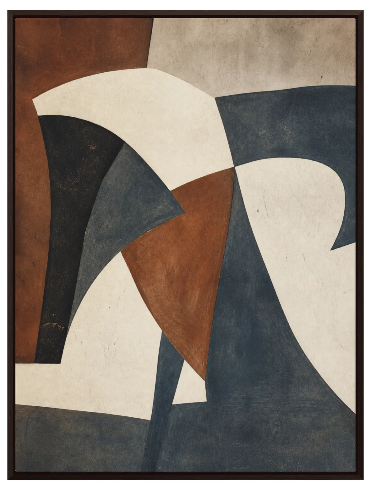 A Figure, Almost in a espresso floating frame